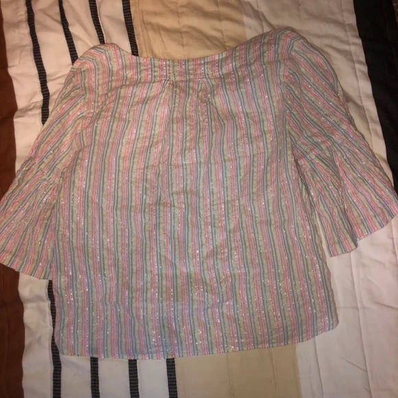 A New Day Women’s Size XL Multicolor Striped Bell Sleeve Shirt Blouse - Picture 4 of 4